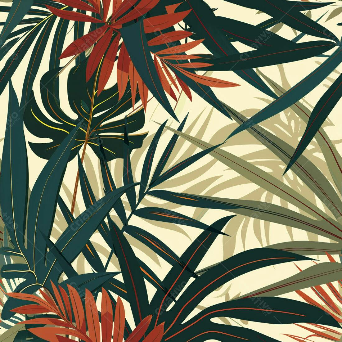 Textura Folhagem Tropical para Fundo