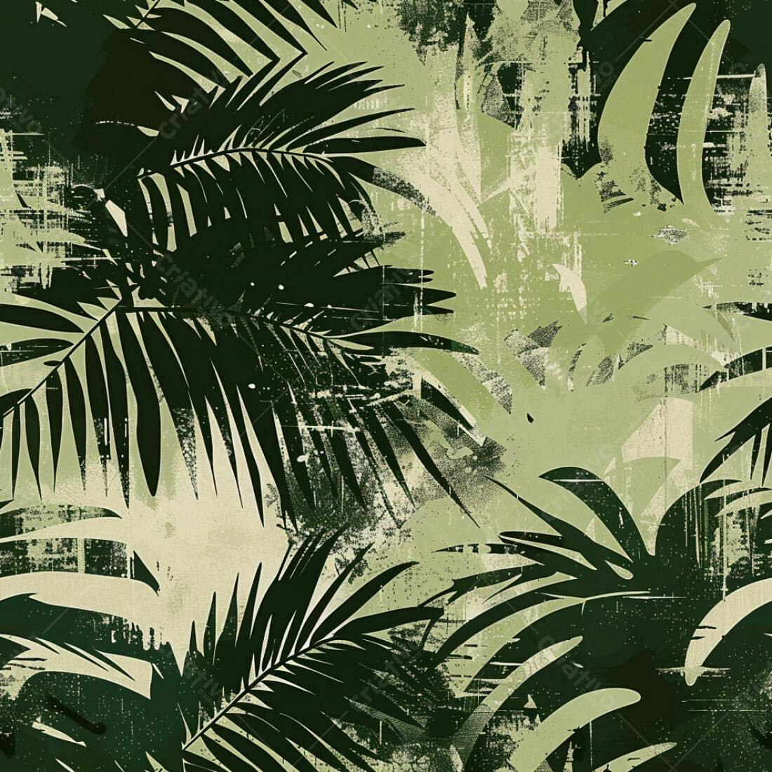Textura Folhas Tropicais Verde para Fundo