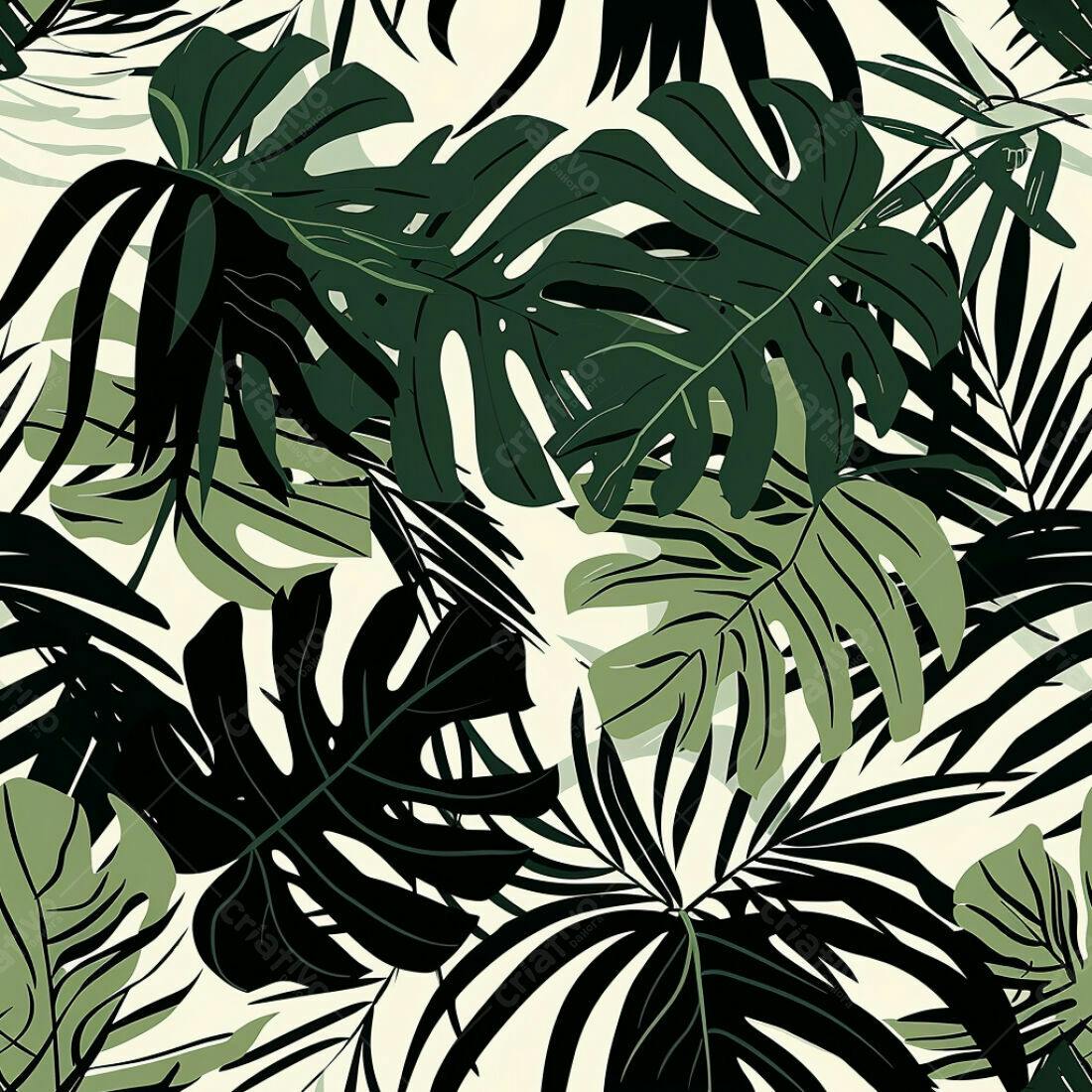 Textura Folhas Tropicais para Fundo
