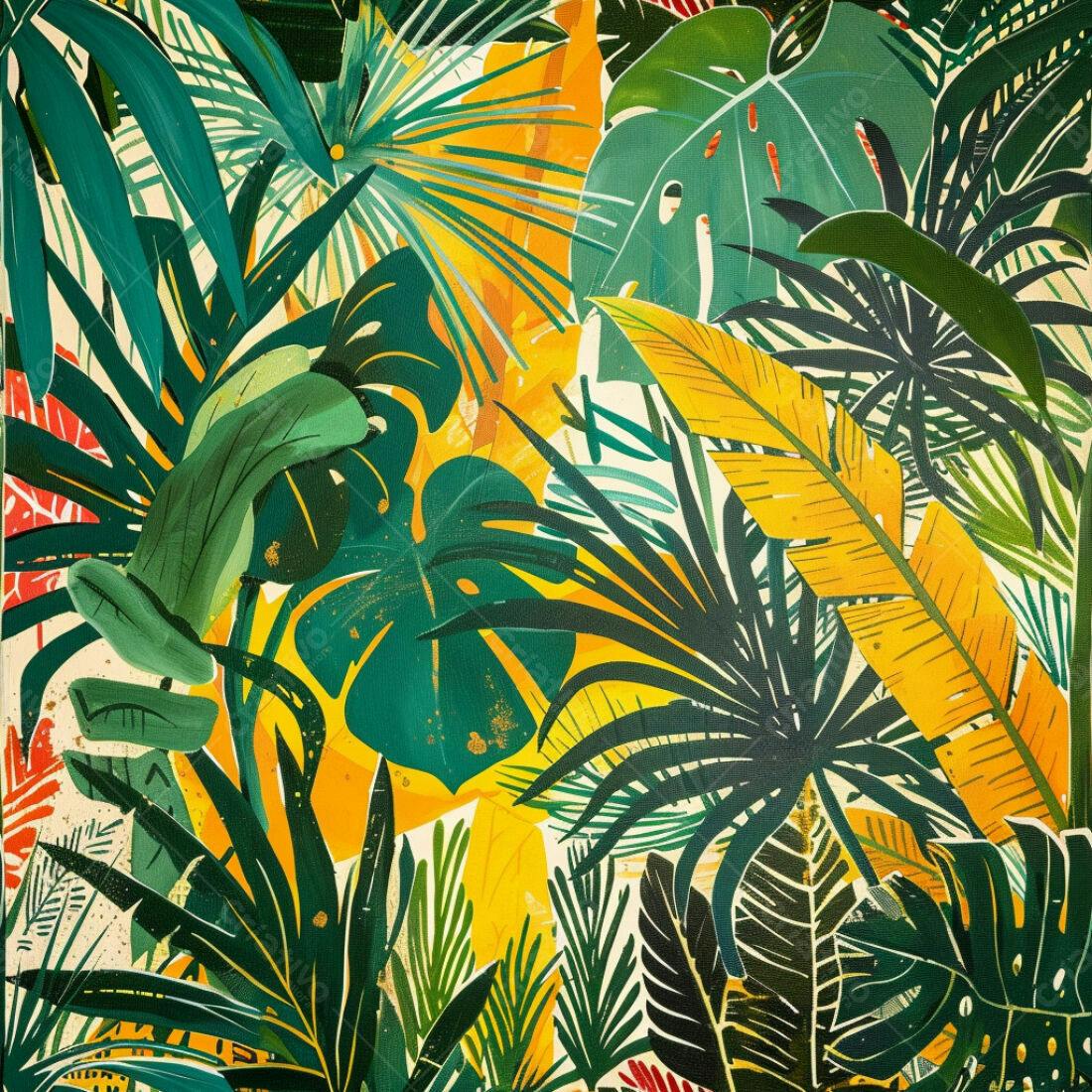 Textura Folhagem Tropical para Fundo