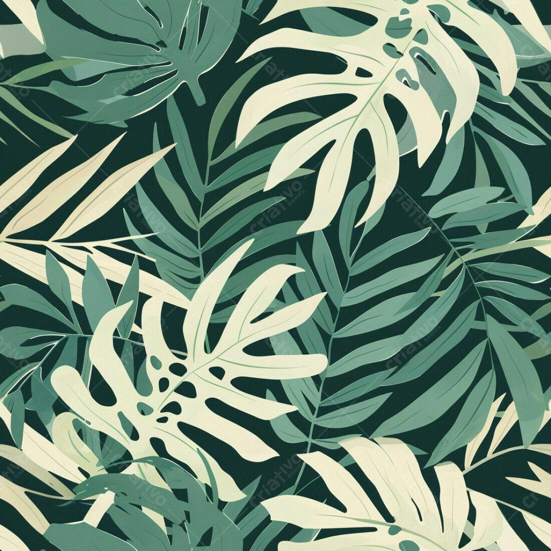 Textura Folhas Tropicais para Fundo
