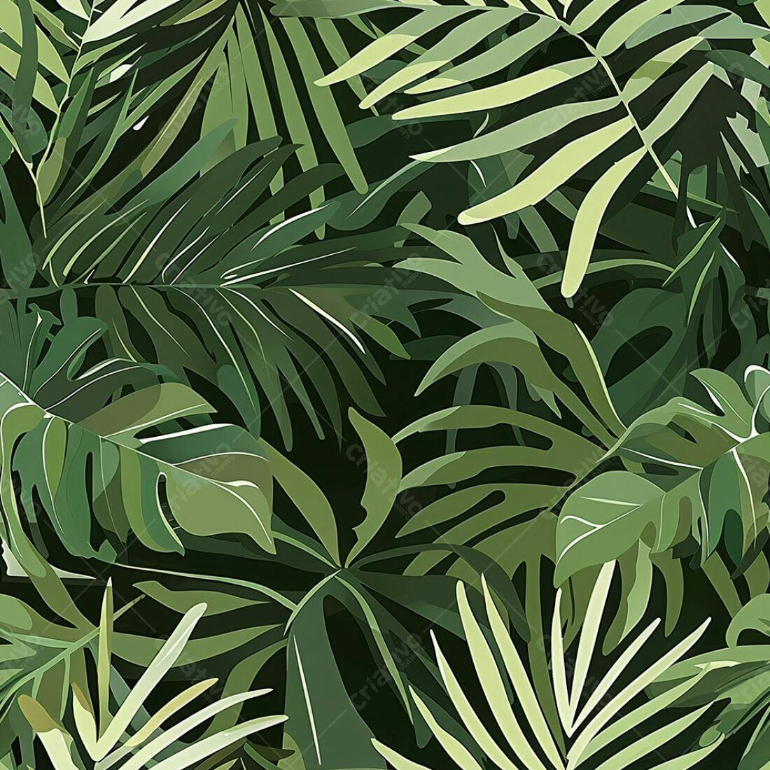 Textura Folhagem Tropical para Fundo