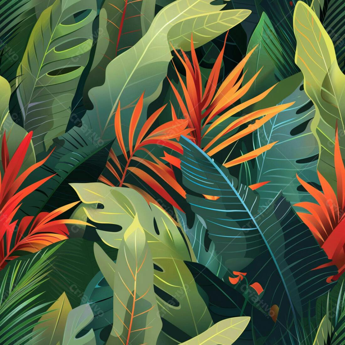 Textura Folhagem Tropical para Fundo