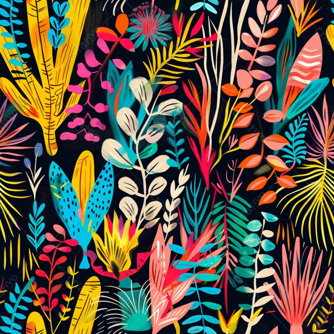 Textura Floral Tropical para Fundo