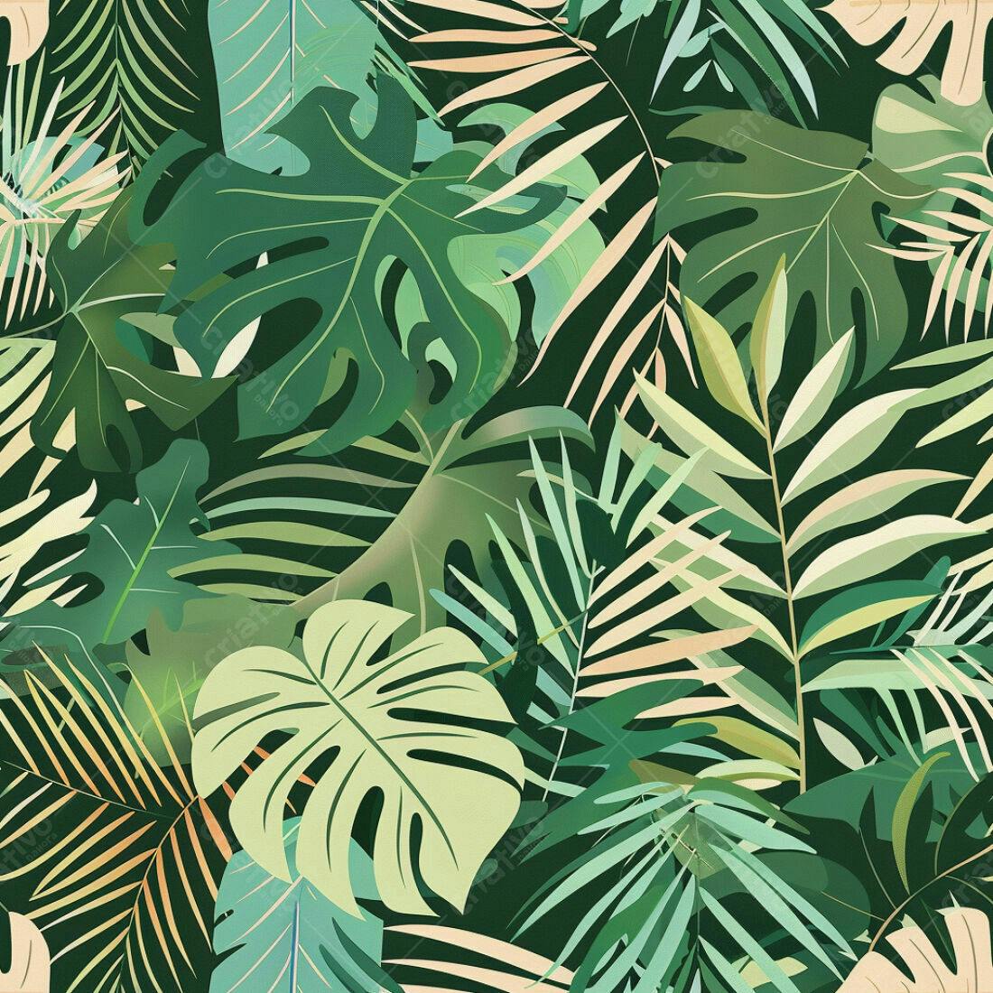 Textura Folhas Tropicais para Fundo