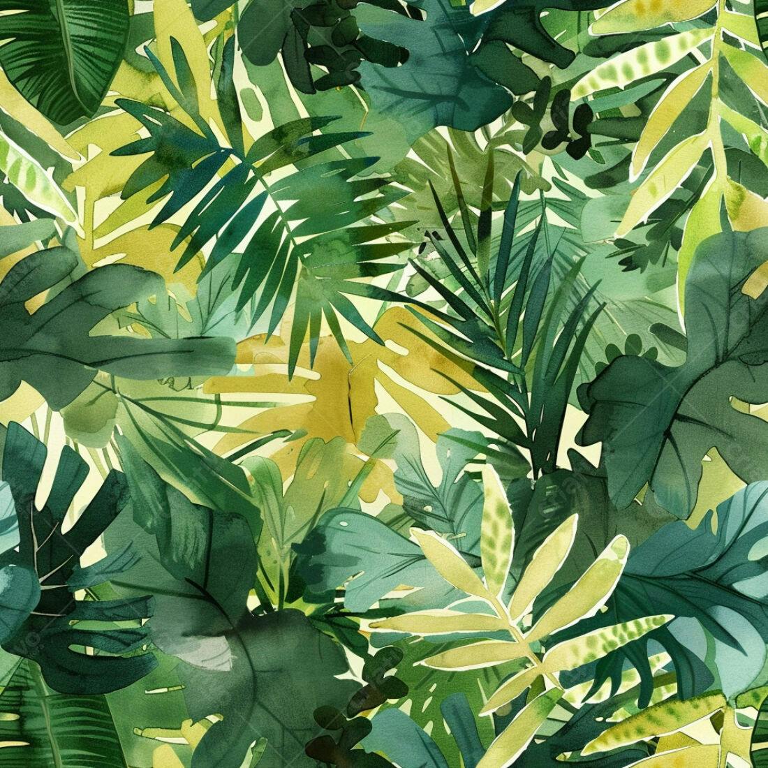 Textura Folhagem Tropical para Fundo