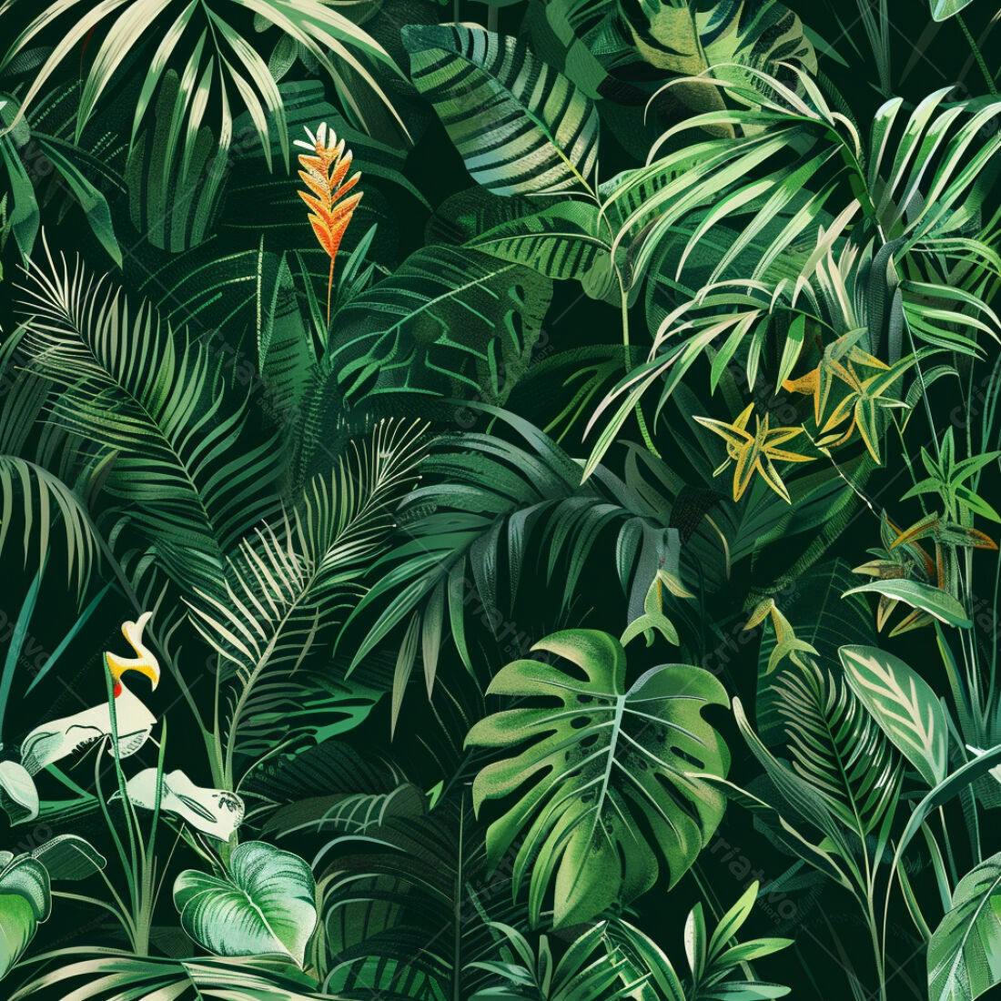 Textura Folhagem Tropical para Fundo