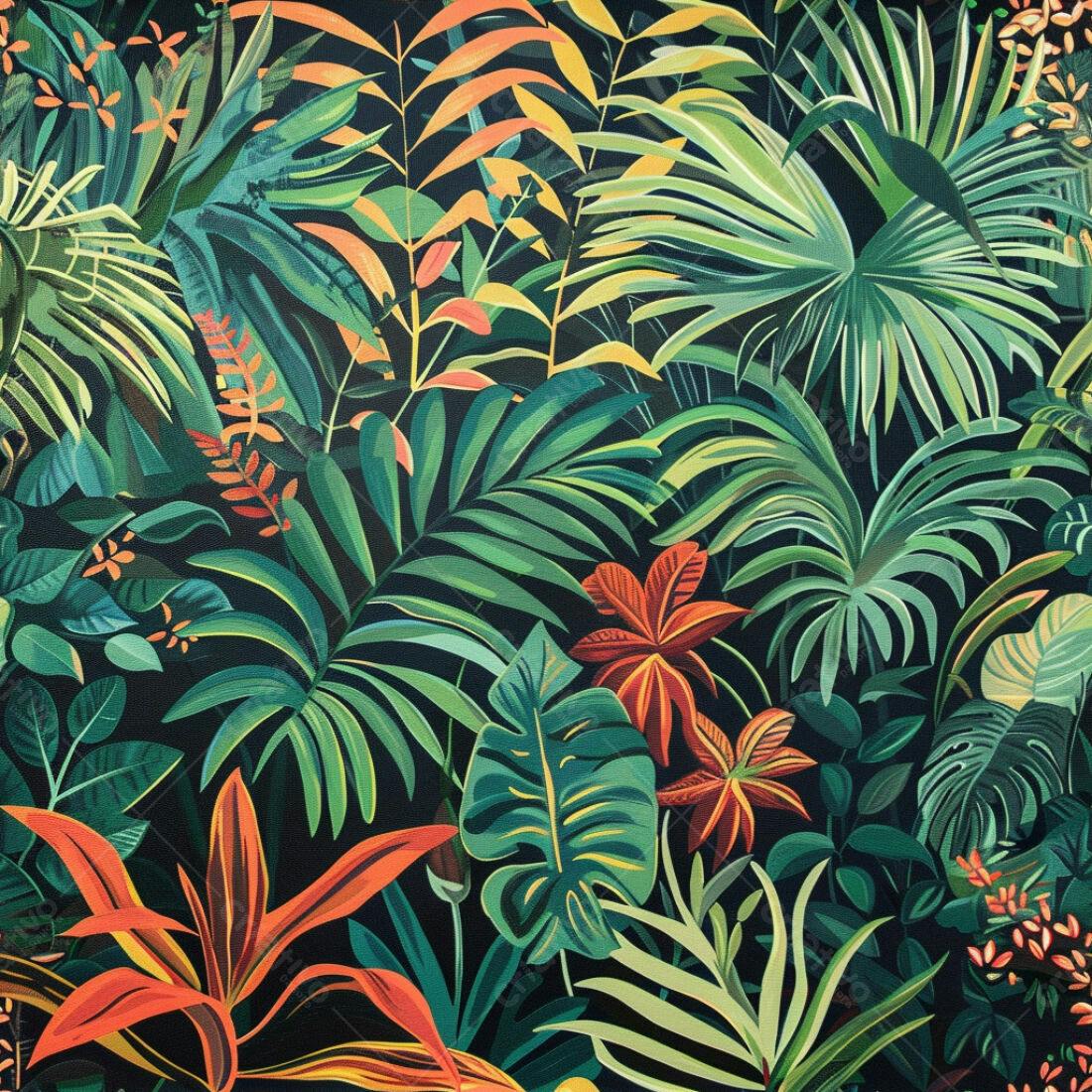 Textura Folhagem Tropical para Fundo