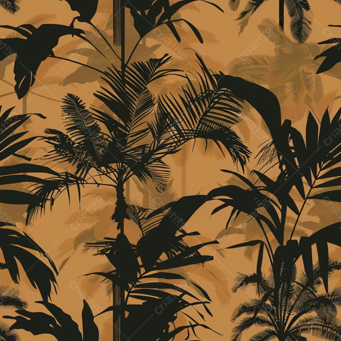Textura Palmeiras Tropicais para Papel de Parede