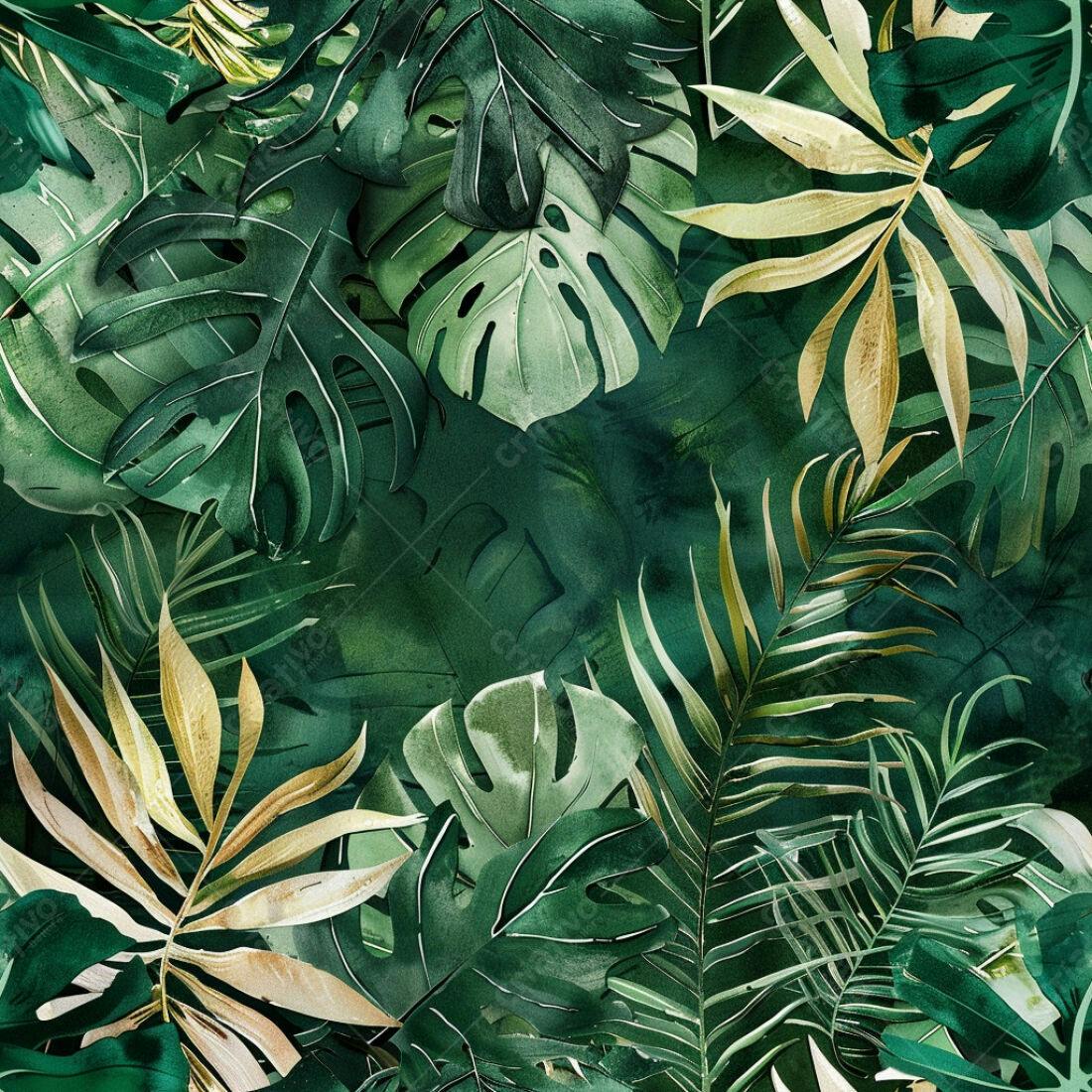 Textura Folhas Tropicais para Fundo