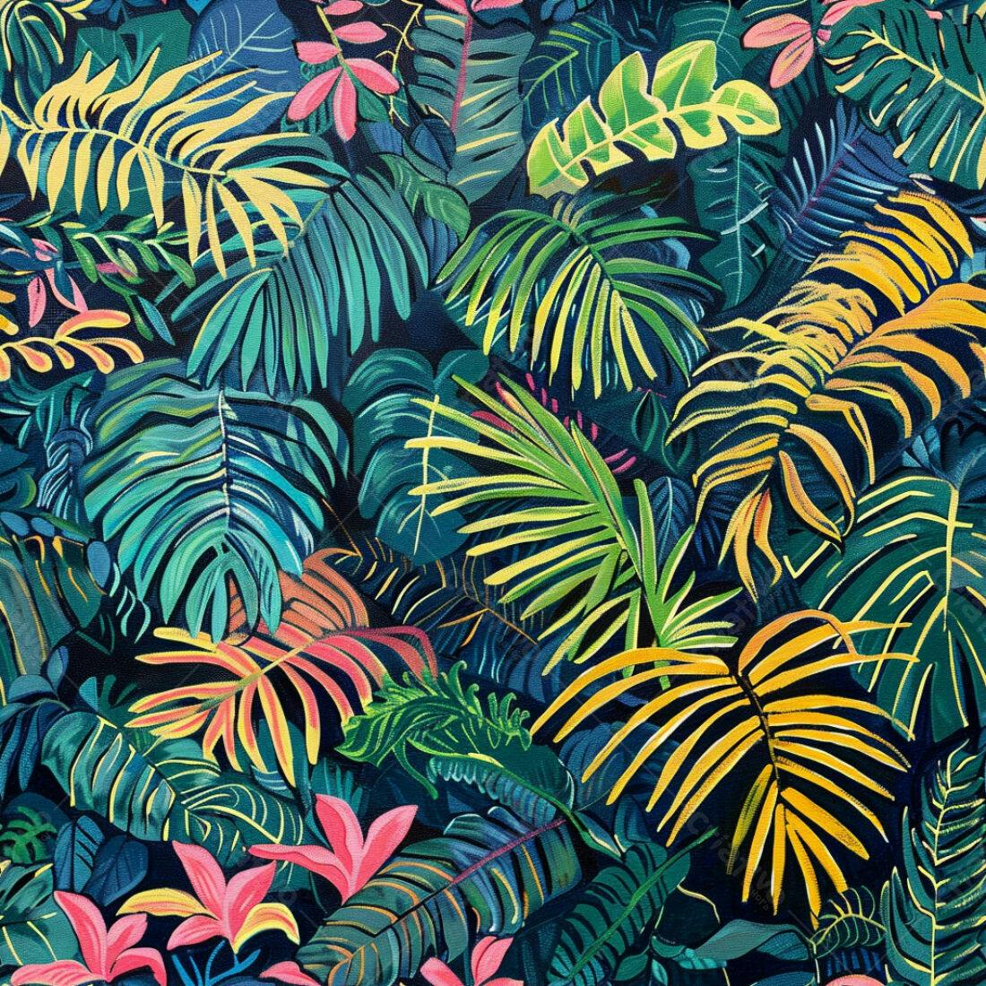 Textura Folhagem Tropical para Fundo
