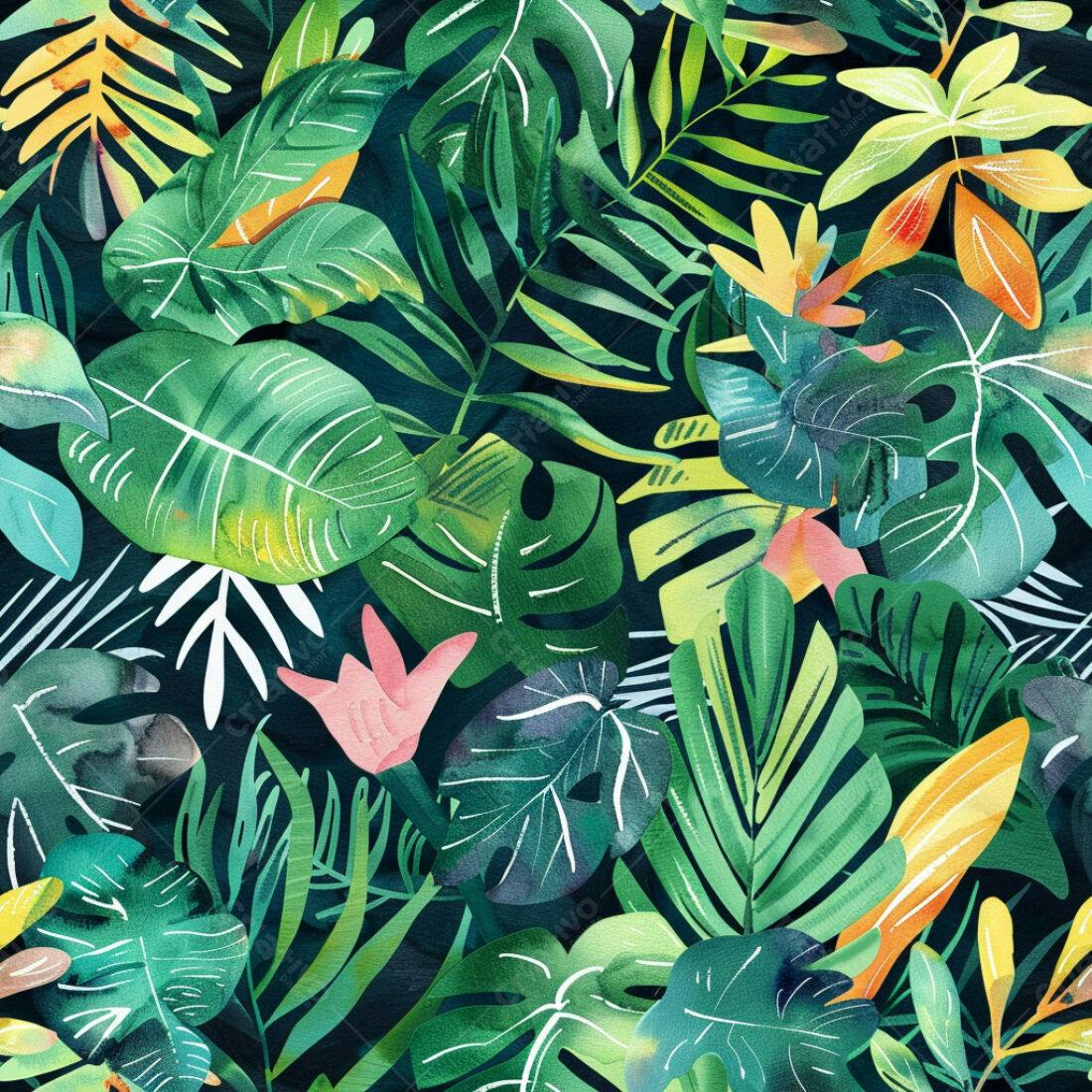 Textura Folhas Tropicais para Fundo