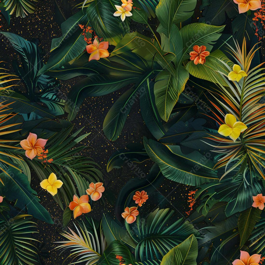 Textura Folhagem Tropical para Fundo