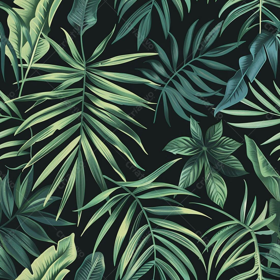 Textura Folhas Tropicais para Fundo