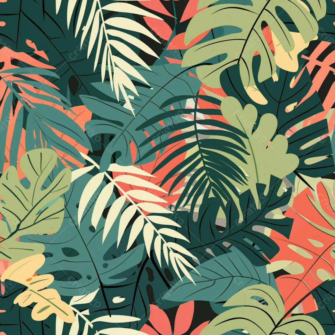 Textura Folhas Tropicais para Fundo