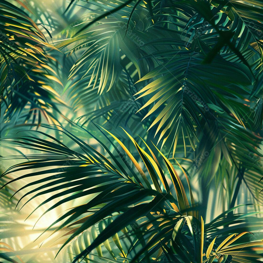 Textura Folhagem Tropical para Fundo