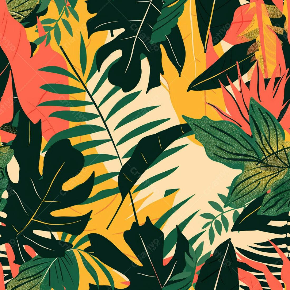 Textura Folhas Tropicais para Fundo