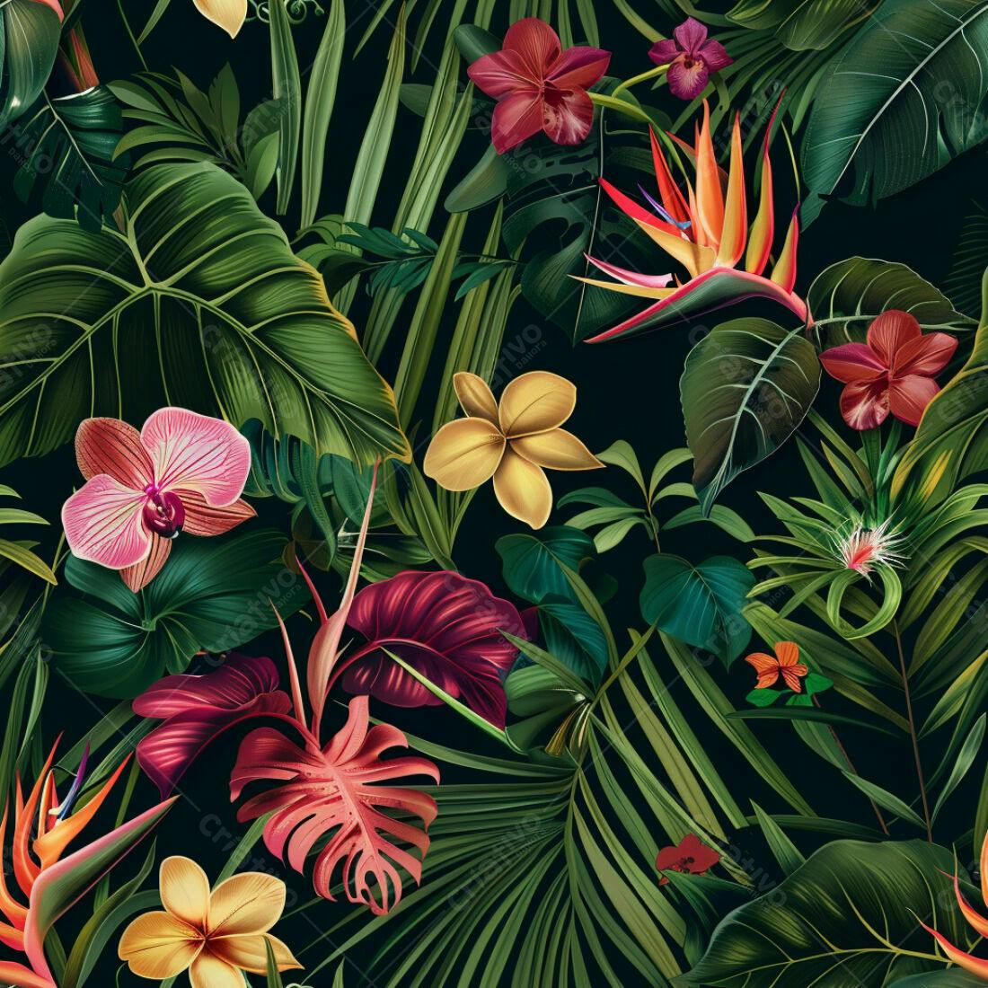Textura Tropical para Papel de Parede
