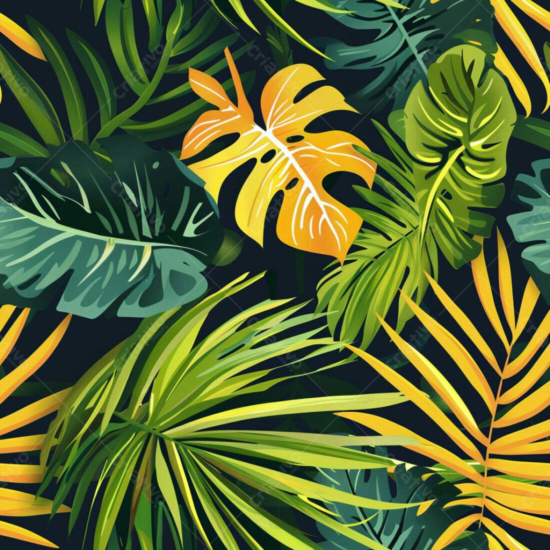 Textura Folhas Tropicais para Fundo