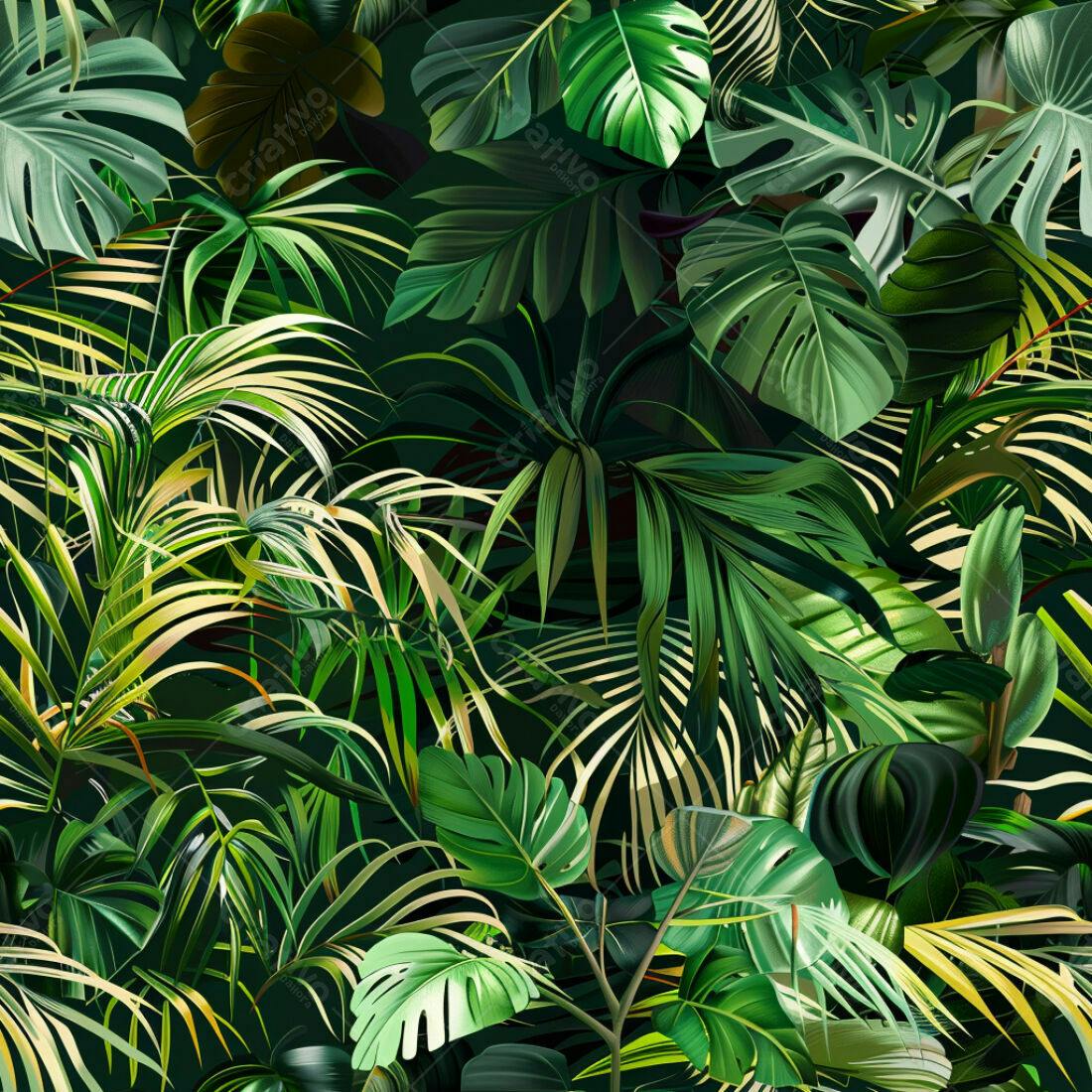 Textura Folhagem Tropical para Fundo
