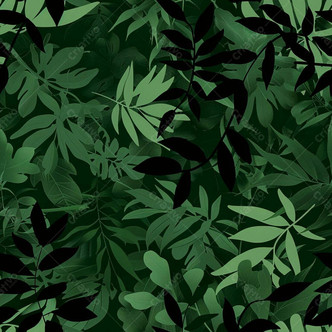 Textura Folhagem Tropical Verde para Fundo