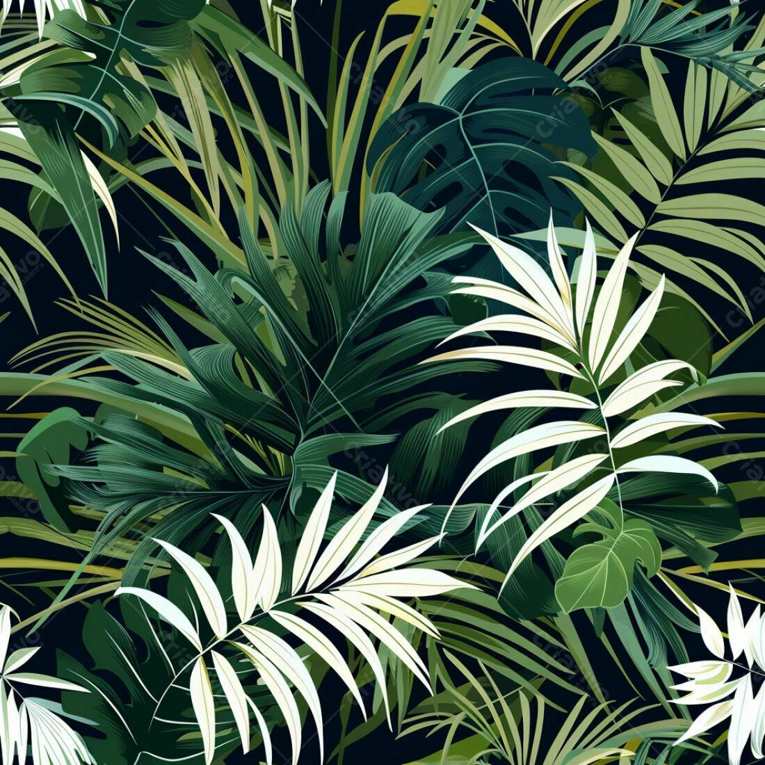 Textura Folhagem Tropical para Fundo