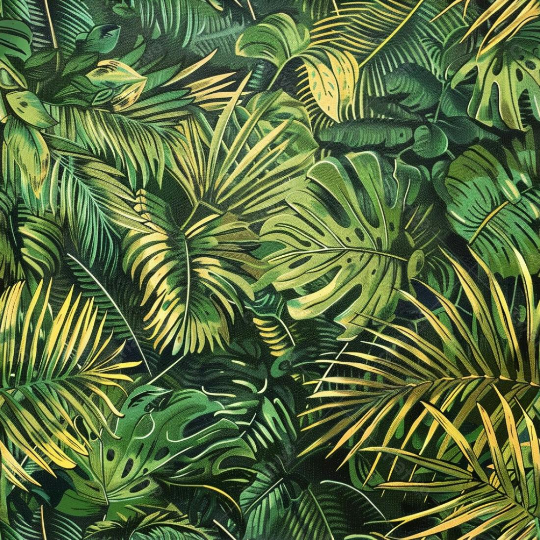 Textura Folhagem Tropical Verde para Fundo