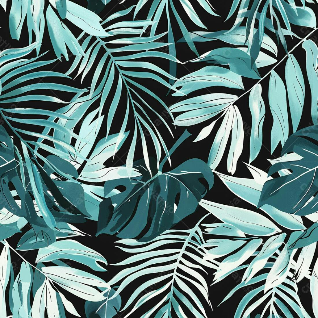 Textura Folhas Tropicais para Fundo