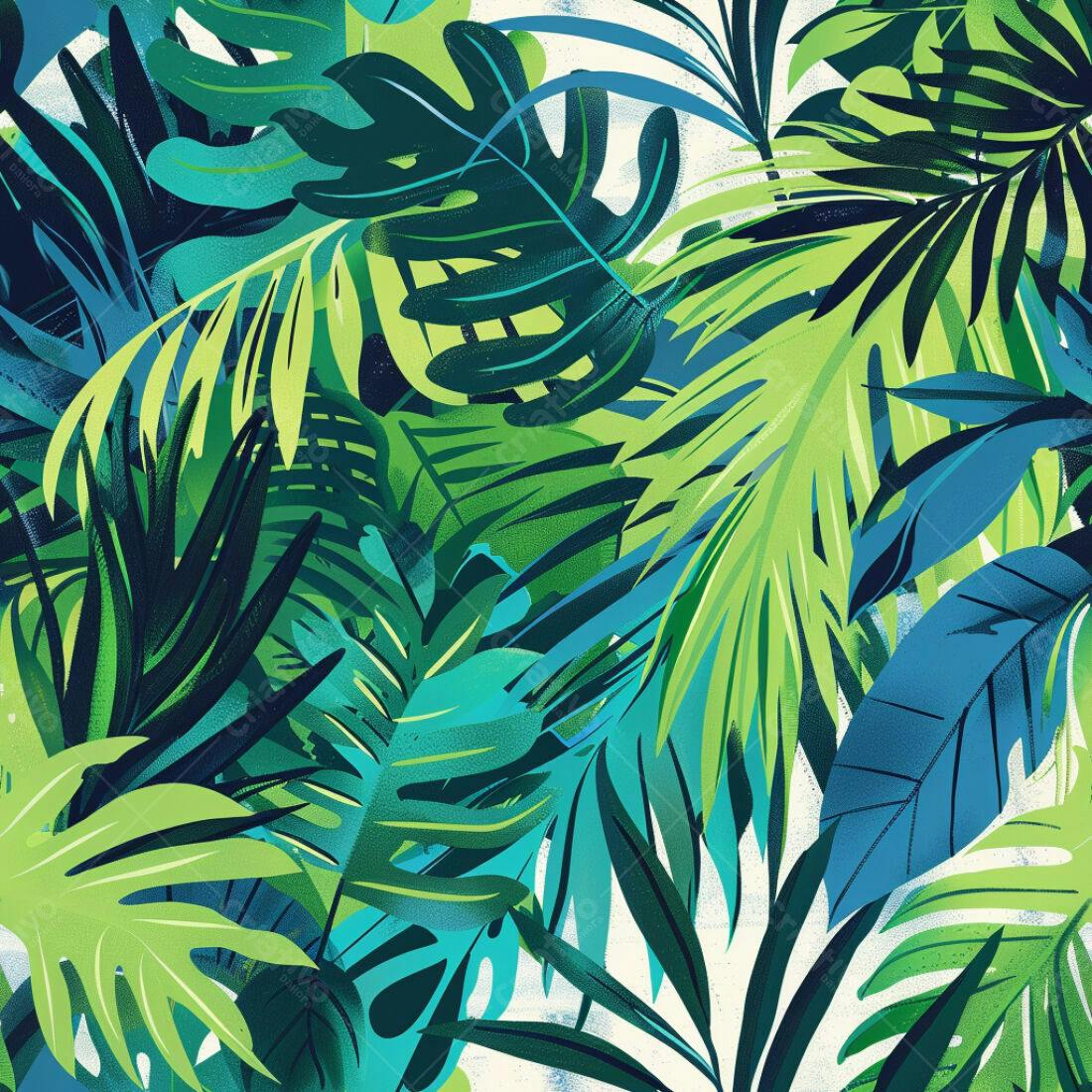 Textura Folhagem Tropical para Fundo