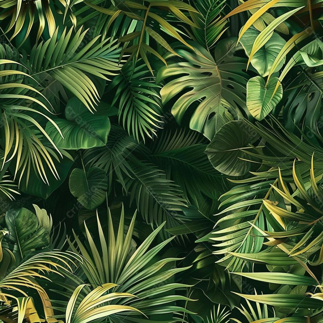 Textura Folhagem Tropical para Fundo