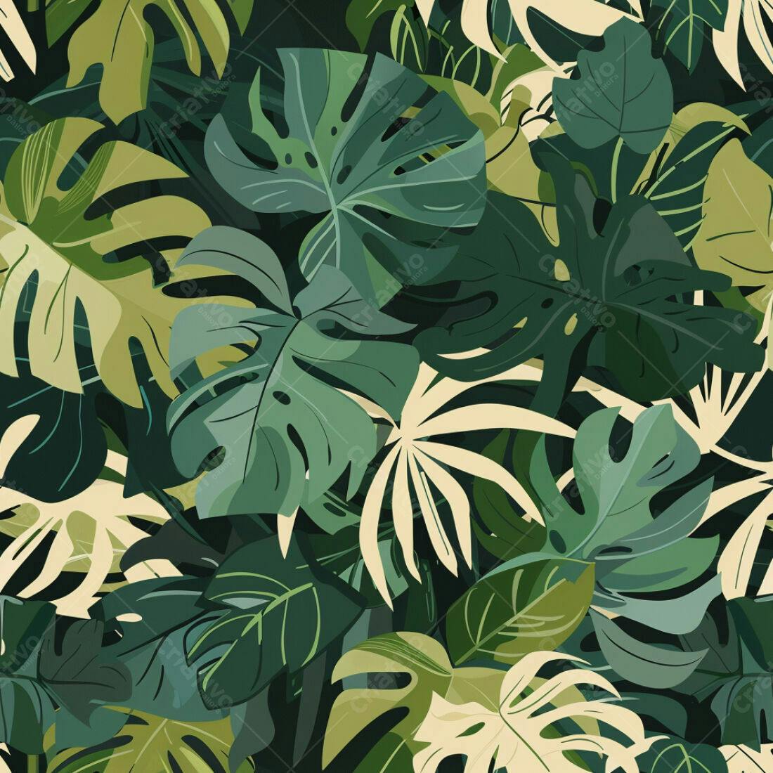 Textura Folhagem Tropical para Fundo