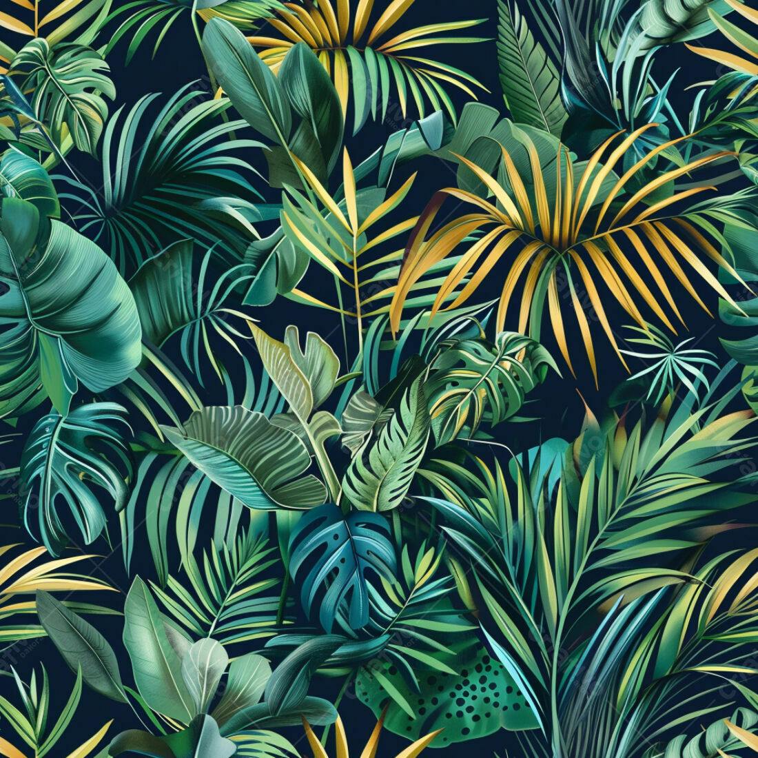 Textura Folhagem Tropical para Papel de Parede