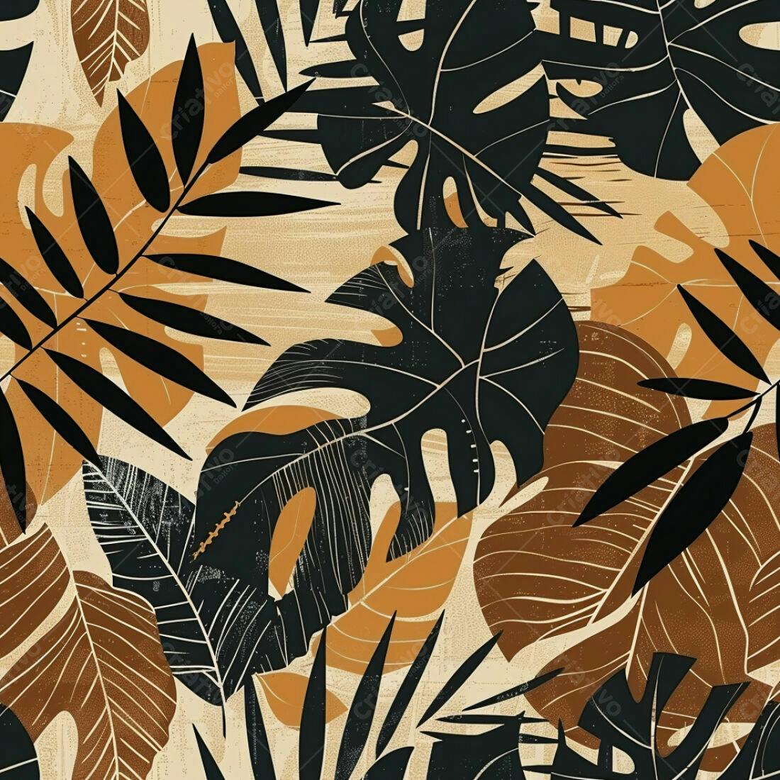 Textura Folhas Tropicais para Fundo