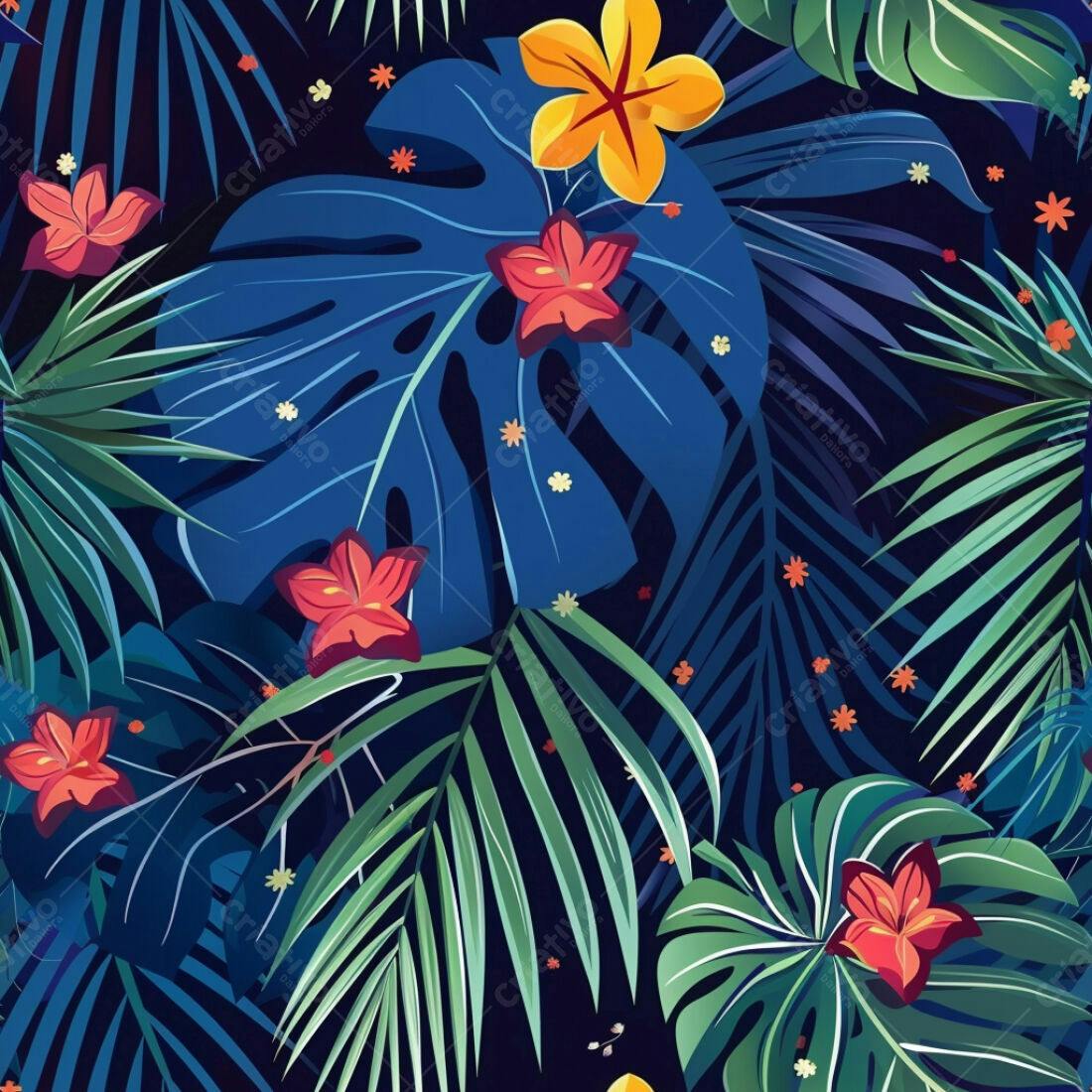 Textura Folhas Tropicais para Fundo