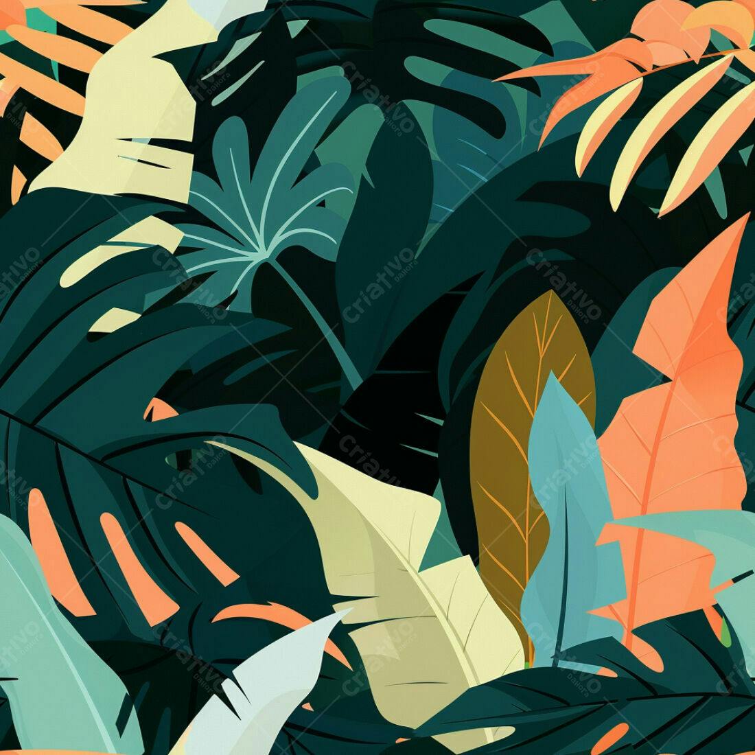 Textura Folhagem Tropical para Fundo