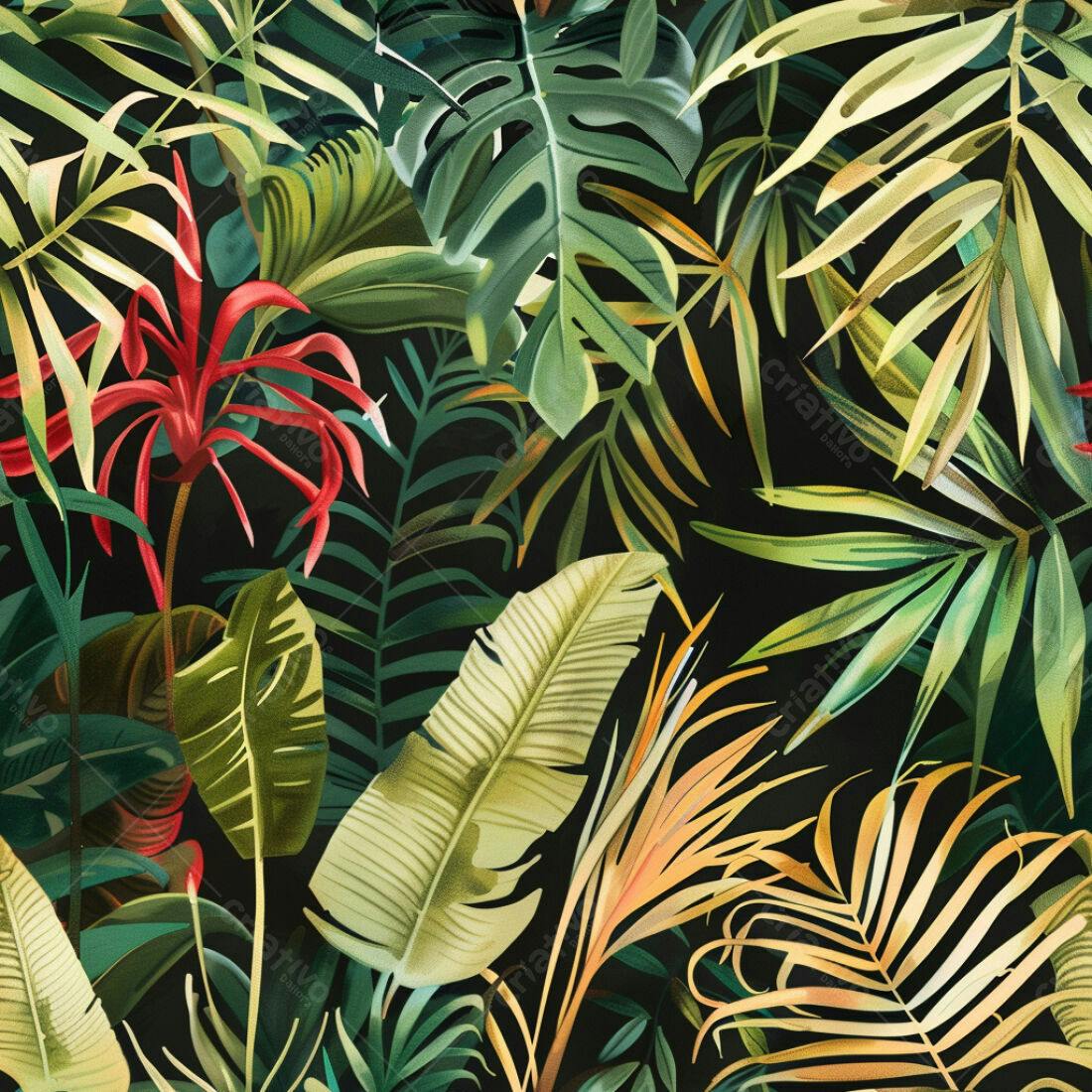 Textura Folhagem Tropical para Fundo