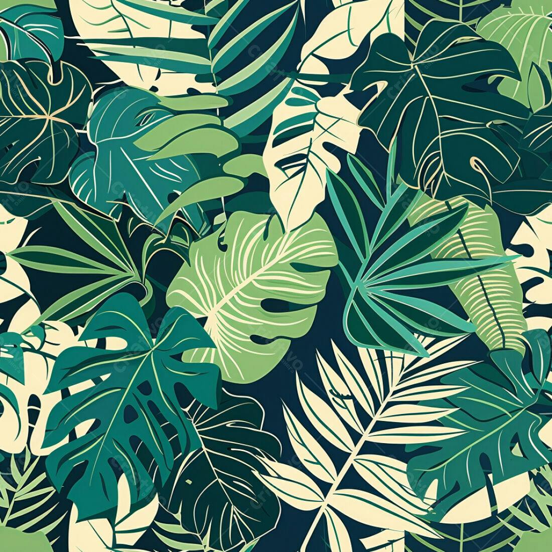 Textura Folhas Tropicais para Fundo