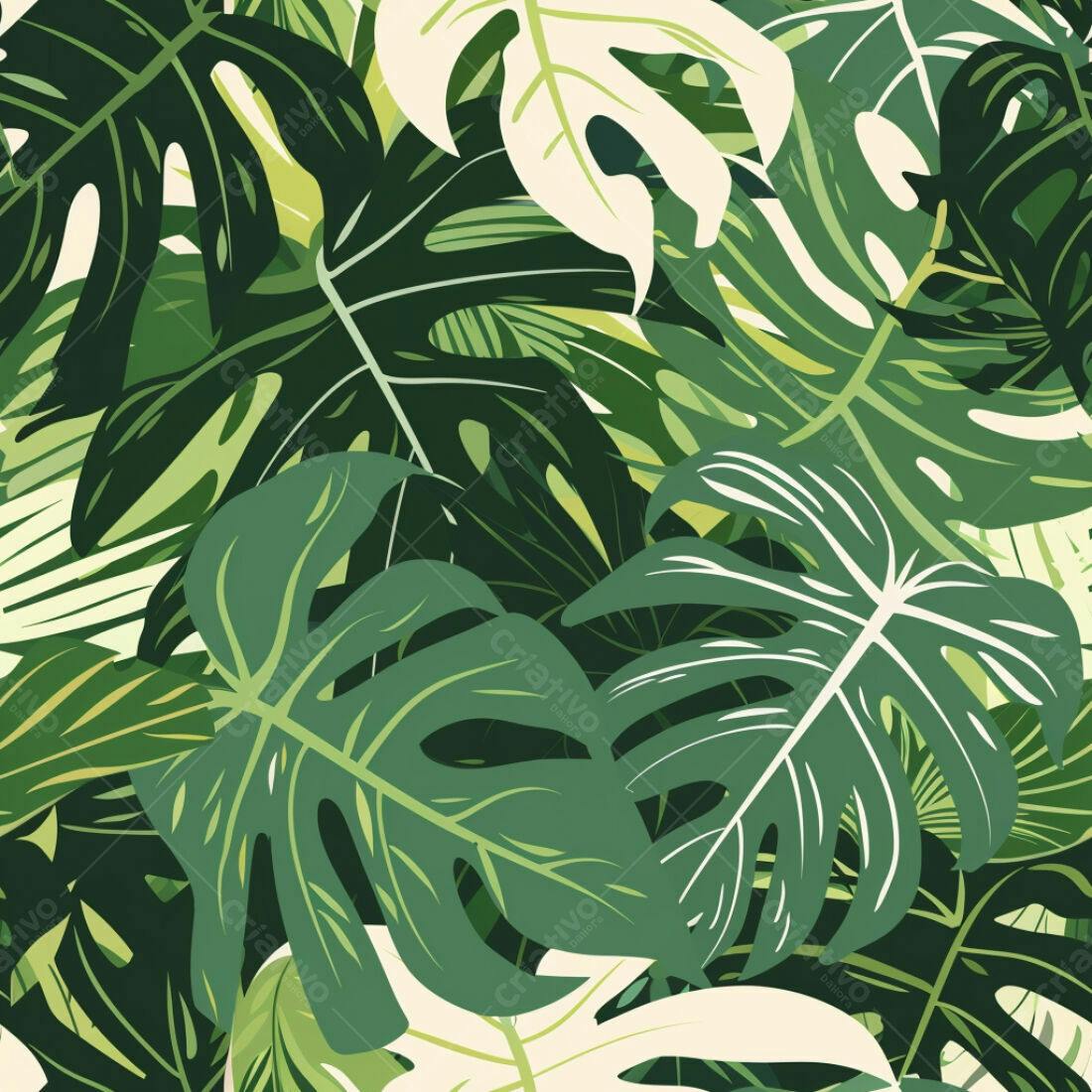 Textura Folhas Tropicais para Fundo