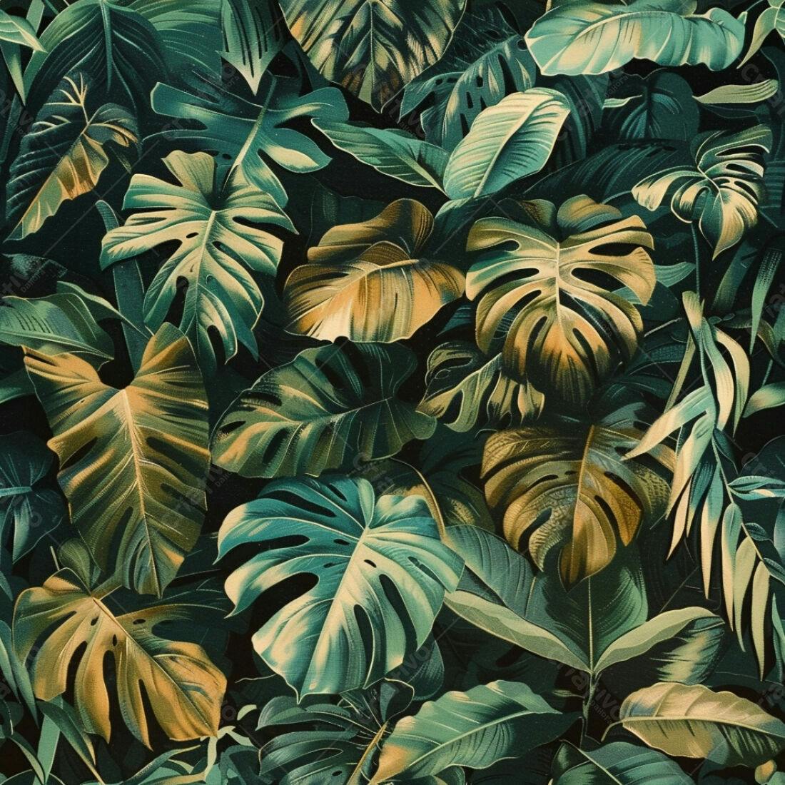 Textura Folhagem Tropical para Fundo