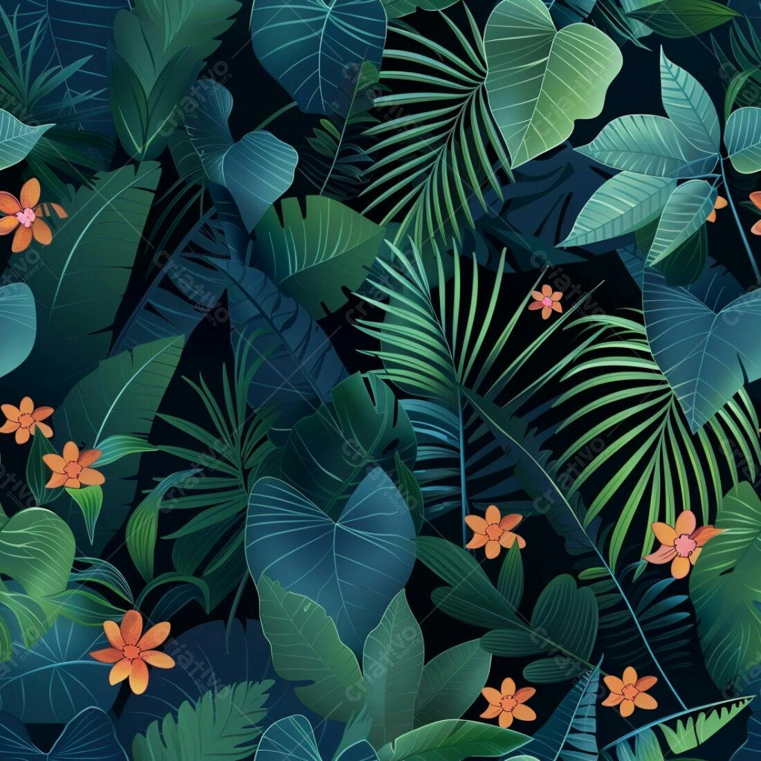 Textura Folhagem Tropical para Fundo