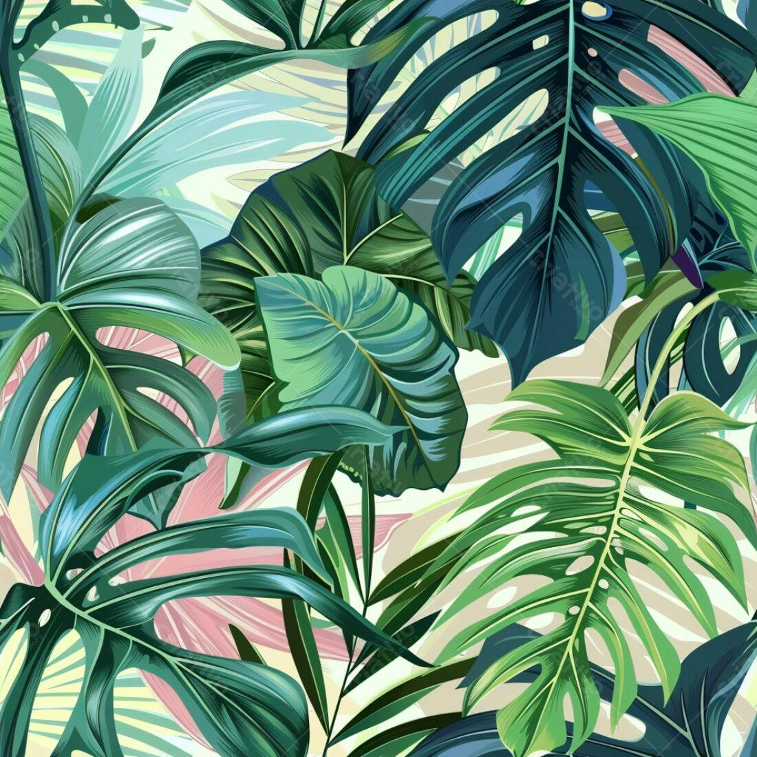 Textura Folhagem Tropical para Fundo