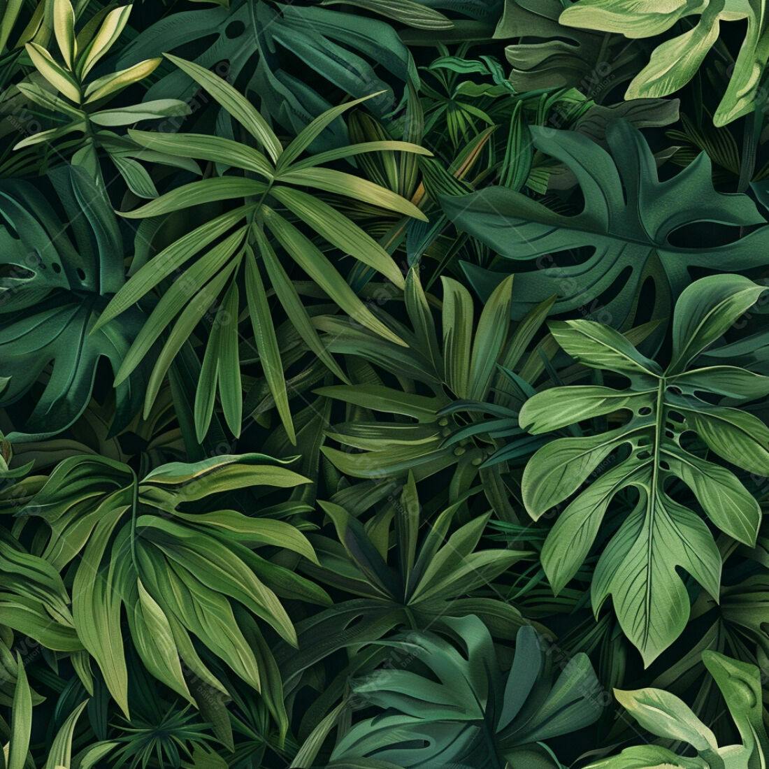 Textura Folhagem Tropical para Fundo