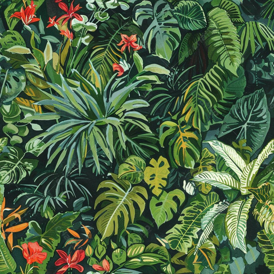 Textura Folhagem Tropical para Fundo