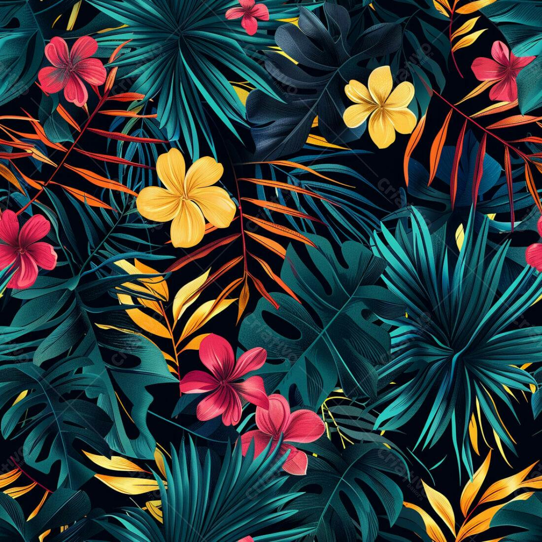 Textura Folhagem Tropical para Fundo