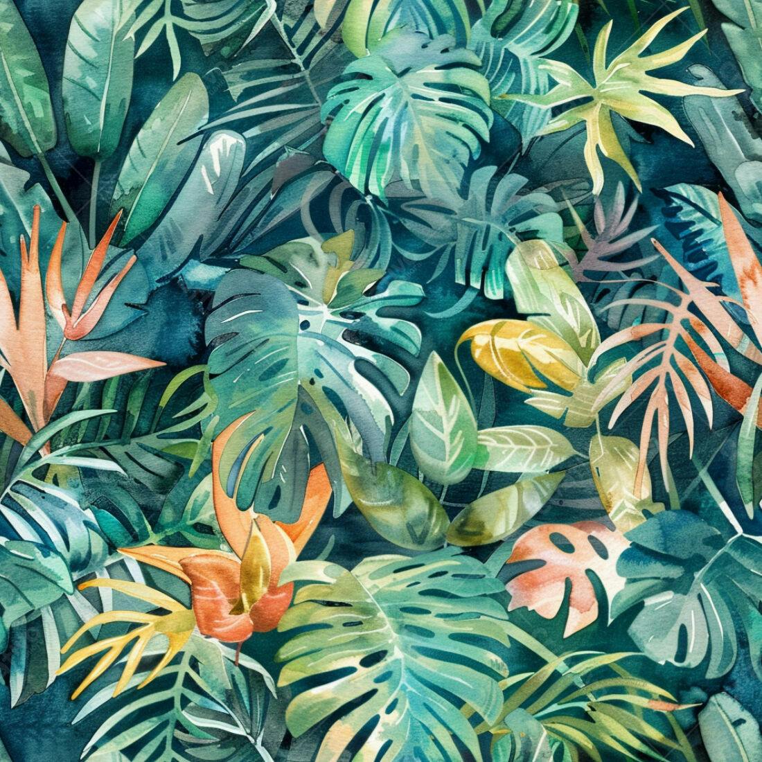 Textura Folhagem Tropical para Fundo