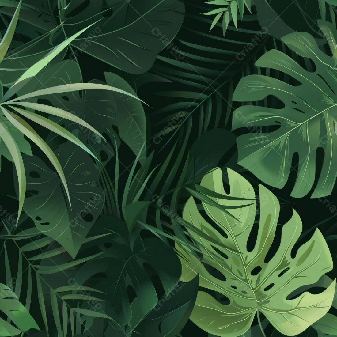 Textura Folhagem Tropical Verde para Fundo