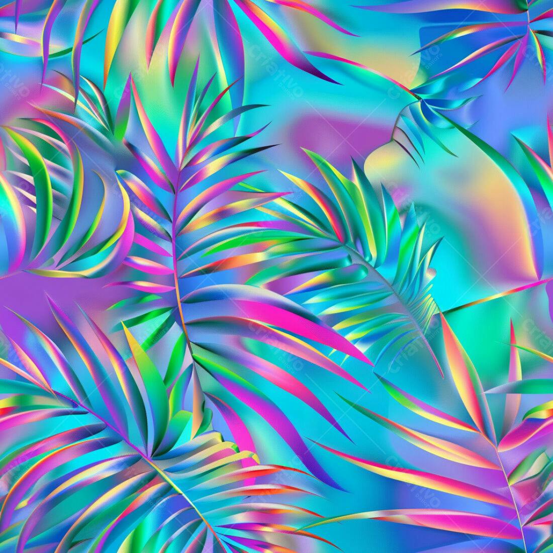 Textura Folhas Tropicais Iridiscentes para Fundo