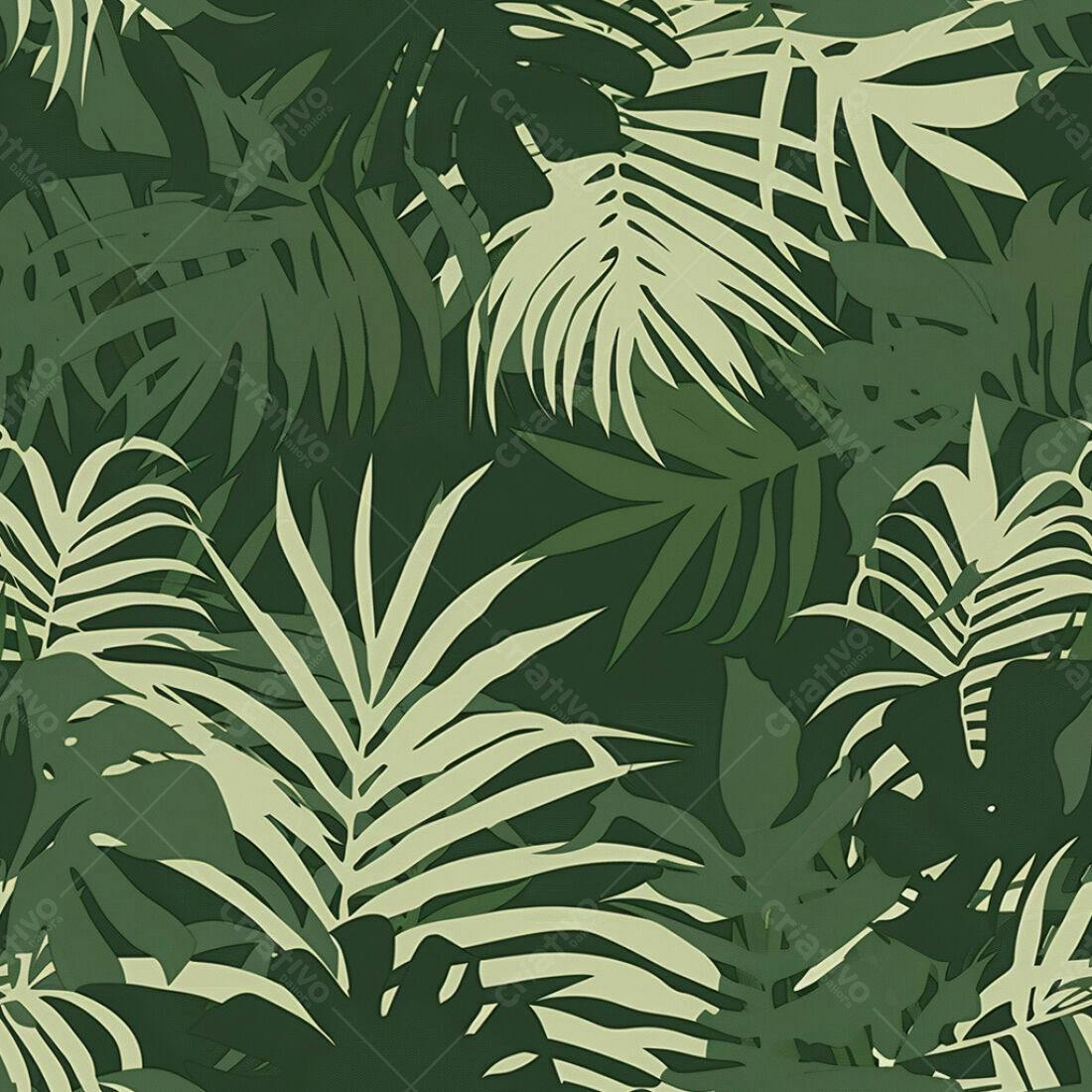 Textura Folhas Tropicais Verde para Fundo