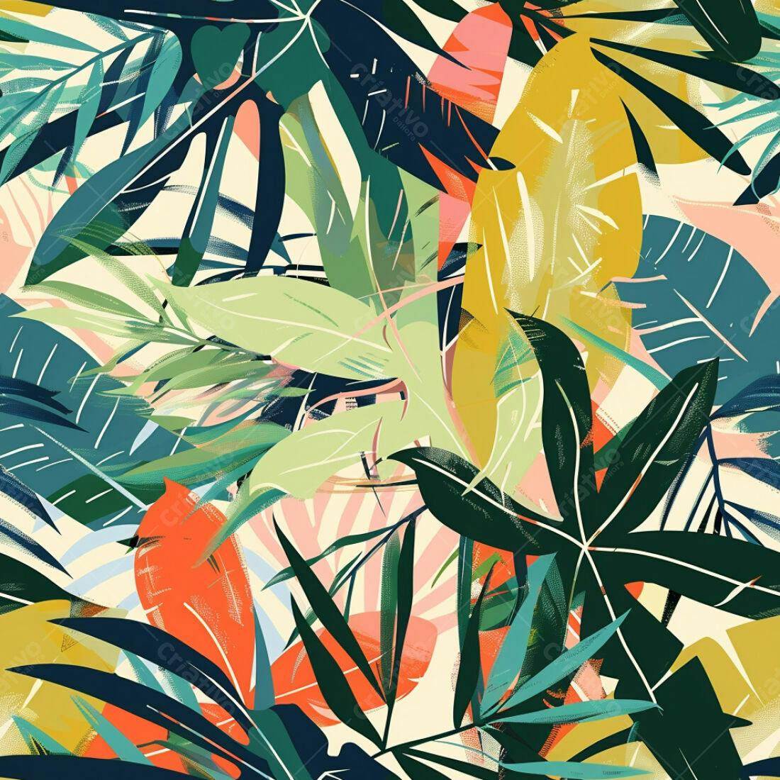 Textura Folhagem Tropical para Fundo