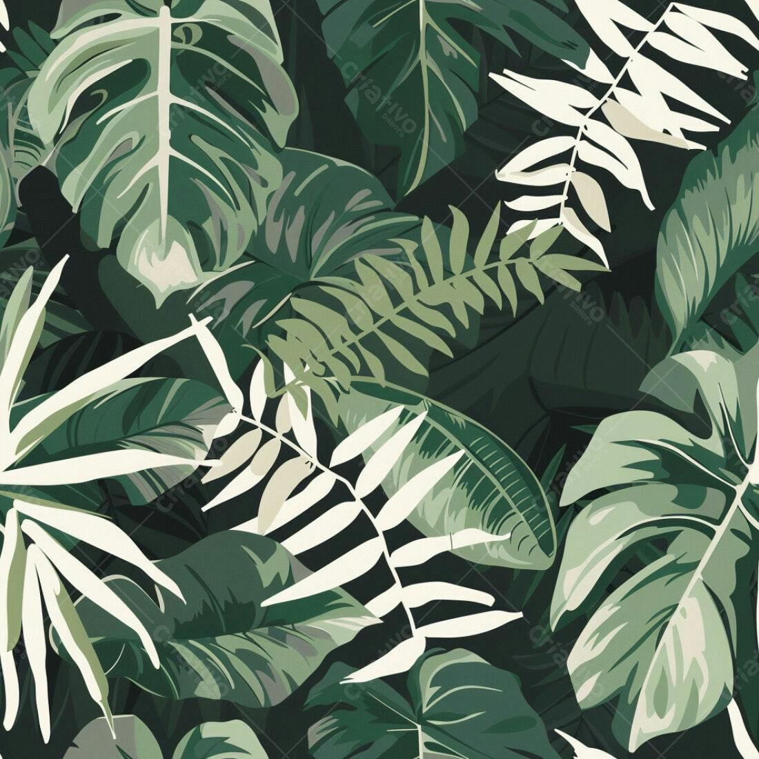 Textura Folhas Tropicais para Fundo